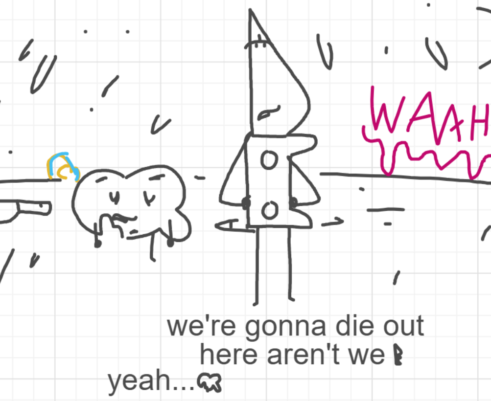 A panel from I've Been Everywhere, Man, episode nine of the Board Boards object show by Furretwalk/WalkingFurret.